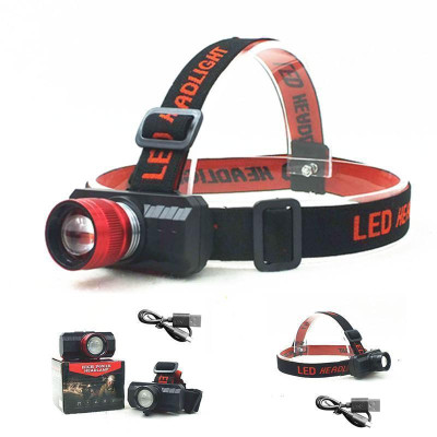 Đèn Đội Đầu Headlamp 1 Bóng Siêu Sáng Có Zoom 3 Chế Độ Sáng Dùng Pin Sạc