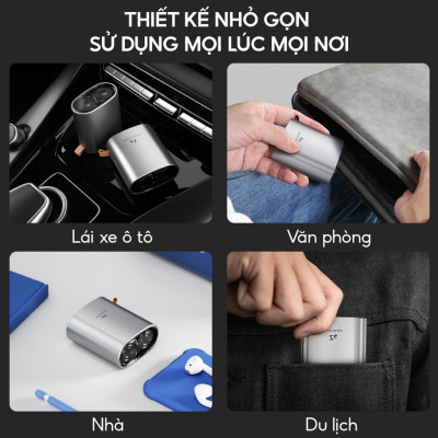 Máy cạo râu Enchen Z4 - Đầu cạo 2D ẩn, Thân nhôm chống nước IPX7, 18 lưỡi dao kép tự mài - Hàng chính hãng