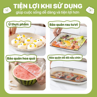 Túi bọc thực phẩm treo tường TOPGIA, chất liệu PE an toàn, chun siêu dai và đàn hồi cao.