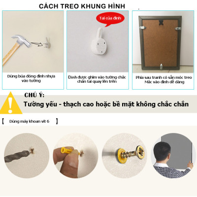Bộ Khung Ảnh Treo Tường Trang Trí Salon Tóc Nữ, Khung Hình Treo Tiệm Làm Tóc Đẹp Tặng Kèm bộ ảnh như hình mẫu, đinh treo tranh và sơ đồ treo PGC296