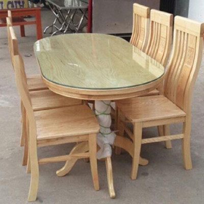 Bộ Bàn Ăn OVAL Gỗ Sồi Nga