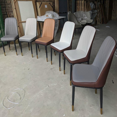 Bộ bàn ăn tròn xoay hình chữ nhật mặt đá phiến ceramic kèm ghế monet không tay