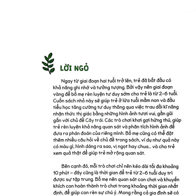 Cùng Bé Rèn Tư Duy - Chủ Đề: Cây Trái