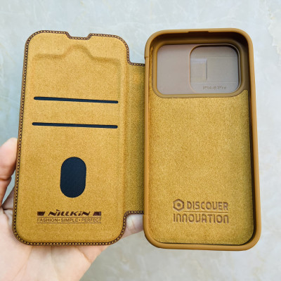Bao da dành cho iPhone 14 Pro Nillkin Qin chính hãng- hàng chính hãng