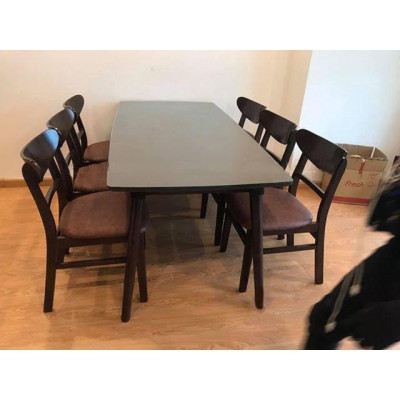Bộ bàn ăn mango nâu 1m65 + 6 ghế mango  Thương hiệu Nội Thất Bình Long 