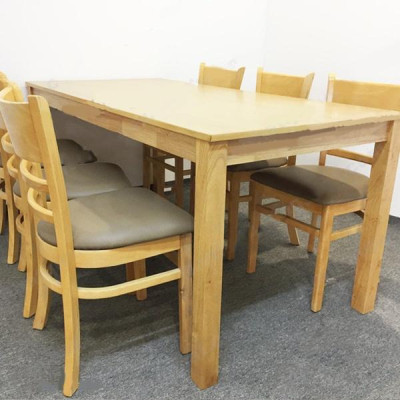 Bộ bàn ăn cabin 1m65 tự nhiên + 6 ghế cabin  Thương hiệu Nội Thất Bình Long 