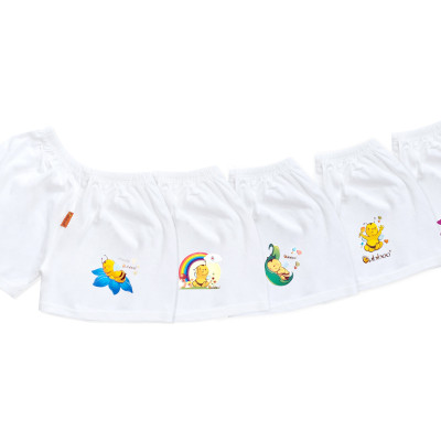 Bộ sơ sinh 100% Cotton cổ tim ngắn viền màu BABIBOO - BBC15