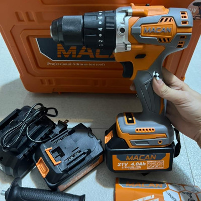 Máy Khoan Pin MACAN 3 Chức Năng 98Vf, Máy Khoan Từ 13ly Không Chổi Than Kèm Phụ Kiện