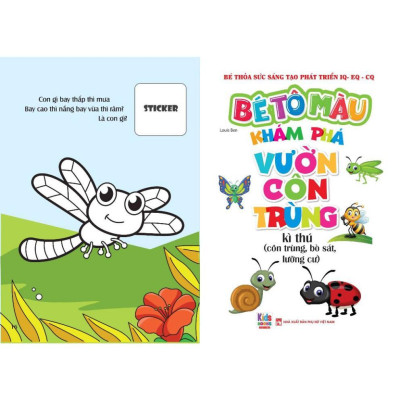 Sách - Bé Tô Màu - Khám Phá Vườn Côn Trùng Kì Thú - Côn Trùng, Bò Sát, Lưỡng Cư - 20+ Hình Dán Sticker - Việt Thư