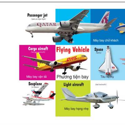 Combo 4 cuốn - 100 Từ Đầu Tiên - Số Đếm - Động Vật - Bảng Chữ Cái Màu Sắc Hình Dạng - Phương tiện giao thông VT)