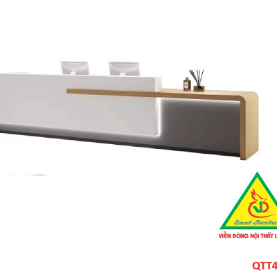 QUẦY LỄ TÂN, QUẦY TIẾP TÂN, QUẦY TÍNH TIỀN, QUẦY THU NGÂN QTT428 (KHÔNG ĐÈN)- NỘI THẤT LẮP RÁP VIENDONGADV