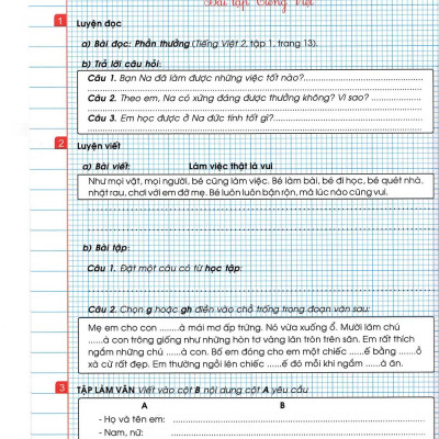 Phiếu Bài Tập Cuối Tuần Toán-Tiếng Việt Lớp 2 - HA