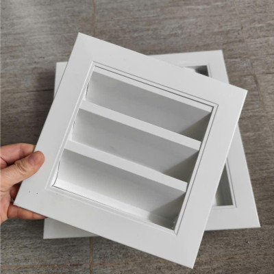 Tấm chắn gió louver nan Z 400x400 kèm lưới chắn côn trùng
