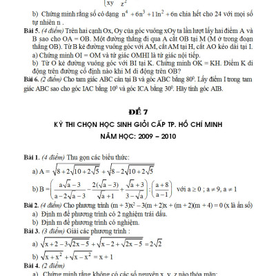 Siêu Tư Duy Luyện Đề Chuẩn Bị Kỳ Thi Học Sinh Giỏi Toán 9 - KV
