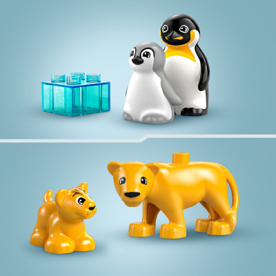 LEGO DUPLO 10442 Đồ Chơi Lắp Ráp Gia Đình Động Vật Hoang Dã: Chim Cánh Cụt Và Sư Tử (10 chi tiết)