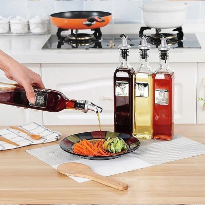 Vòi Rót Dầu Ô Liu, Nước Tương, Nước Mắm, Có Nắp Chặn Tiện Dụng Khi Nấu Ăn, Vòi Rót Rượu Nắp Cao Su Chắc Chắn