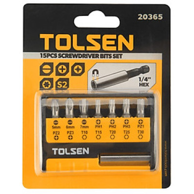 BỘ ĐẦU VÍT 15 MÓN TOLSEN 20365 - HÀNG CHÍNH HÃNG