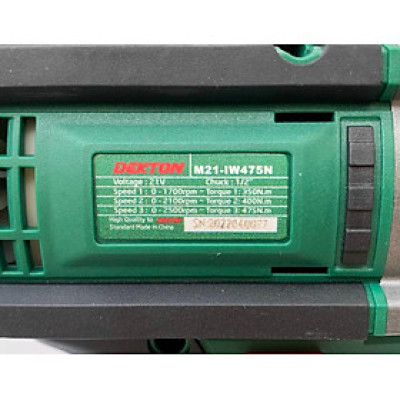 MÁY SIẾT BULONG DÙNG PIN 21V 1/2" DEKTON M21-IW475N - HÀNG CHÍNH HÃNG