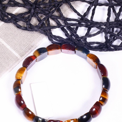Vòng tay đá mắt hổ tam tài bản tròn - Ngọc Quý Gemstones
