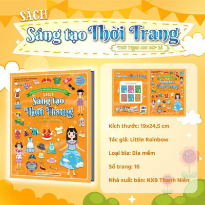 Sách - Sáng Tạo Thời Trang: Thời Trang Cho Búp Bê - Bóc Dán Hơn 100+ Stickers Quần Áo, Phụ Kiện Cho Bé Gái - Megabook