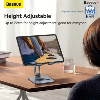 Giá đỡ tablet hàng chính hãng Baseus BS-LVN051-TB-GY chất liệu kim loại, có thể xoay 360 độ, điều chỉnh linh hoạt