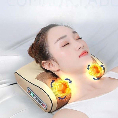 Gối Massage Cổ Vai Gáy, Máy Massage Hồng Ngoại 20 Bi Cao Cấp