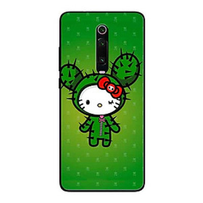 Ốp Lưng in cho Xiaomi Mi 9T Mẫu Kitty Nền Xanh - Hàng Chính Hãng