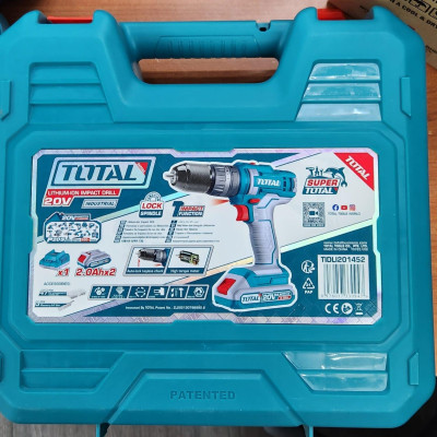 MÁY KHOAN BÚA DÙNG PIN 20V (2 pin 2.0Ah + sạc) TOTAL TIDLI201452 - HÀNG CHÍNH HÃNG