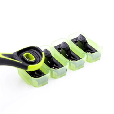 Dao Cạo Râu Thân Nhựa 5 Lưỡi Kép Kai Xfit 000GA0042 (Set 1 Thân + 2 Dao + 1 Tạo Bọt Mini)