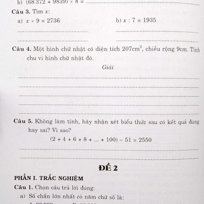 60 Đề Kiểm Tra Và Đề Thi Toán Lớp 4 (Tái Bản 2023)