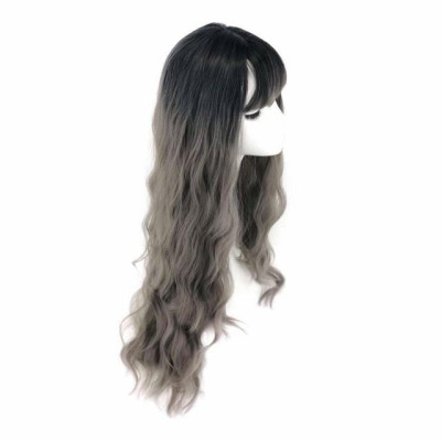 Tóc giả nguyên đầu xám omber nhật bản- tặng lưới chùm tóc