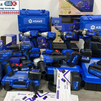 Máy Siết Bulong ASAKE 21V Pin 15 Cell - Lực Siết Khủng 880NM Siêu Mạnh Mẽ - Động Cơ Không Chổi Than - Bảo Hành 12 Tháng