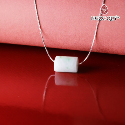 Dây chuyền cẩm thạch phỉ thúy 12x8mm mệnh hỏa mộc - Ngọc Quý Gemstones