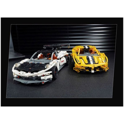 QMAN - 91007 Bộ đồ chơi xếp hình mô hình xe đua màu vàng (KT 26.7x13.8x8.7cm)