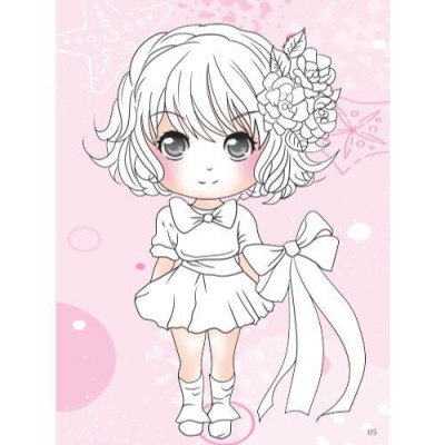 Sách - Dán Hình & Tô Màu IQ EQ CQ - Chibi Girl Tô Màu Bé Dái - Đáng Yêu - Kèm Sticker - Việt Thư
