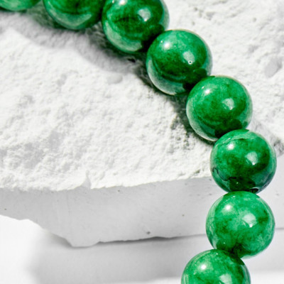 Vòng Tay Phong Thủy Nữ Đá Cẩm Thạch Sơn Thủy Phối Charm Tuổi Dậu Bạc Mạ Vàng 24K (8mm) Mệnh Mộc, Hỏa Ngọc Quý Gemstones