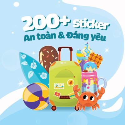 Sách Tương Tác Bóc Dán Sticker Cho Bé - Trò Chơi Đồ Hàng Du Lịch Biển (Hơn 200 Stickers) - Megabook