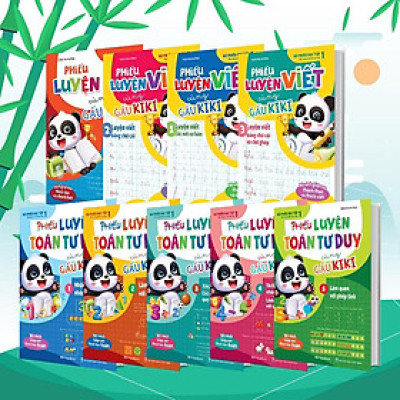 Sách - Bộ Phiếu Học Tập Cùng Gấu Kiki - Combo 9 Cuốn - Megabook