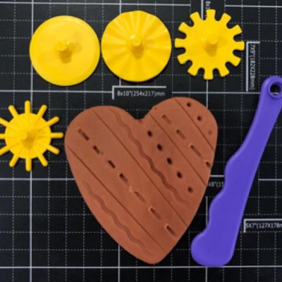 Bộ đồ chơi lăn tay tạo chi tiết trên bề mặt bột nặn an toàn