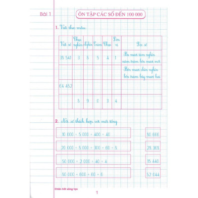 Combo vở ô li bài tập toán lớp 4 - quyển 1 + 2 (biên soạn theo chương trình sgk chân trời sáng tạo) (HA-MK)