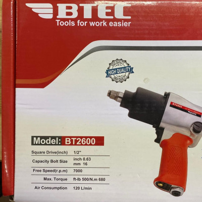 MÁY VẶN BU LÔNG DÙNG KHÍ NÉN 1/2" BTEC BT2600- HÀNG CHÍNH HÃNG