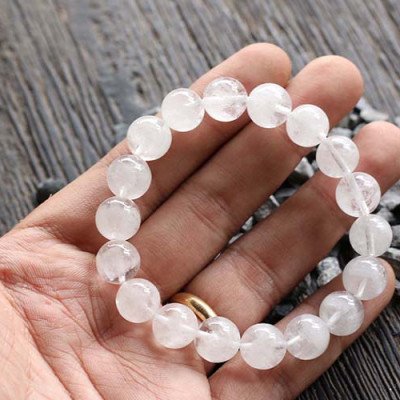 Vòng Thạch Anh Ưu Linh Trắng Malaysia 10mm Ngọc Quý Gemstones VT113