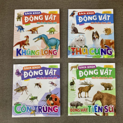 Combo sách Bách Khoa Động Vật Dành Cho Trẻ Nhỏ: Thú Cưng + Côn Trùng + Khủng Long + Động Vật Tiền Sử 