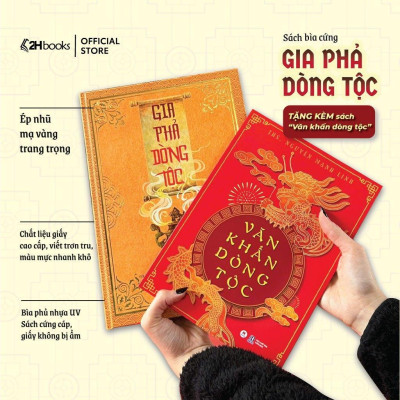 Sách - Gia Phả Dòng Tộc - Bìa Cứng, Kèm Văn Khấn, Ghi Chép Lưu Trữ Gia Nhân Dòng Họ, Gia Phả Tổ Tiên, Sổ Gia Phả - Huy Hoàng Bookstore