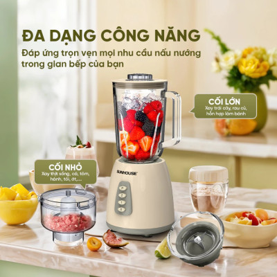 Máy xay sinh tố đa năng SHD5331, Dung tích 1.5L - 2 cối đa năng - Xay sinh tố, Xay thịt - Công suất 350W - Hàng chính hãng