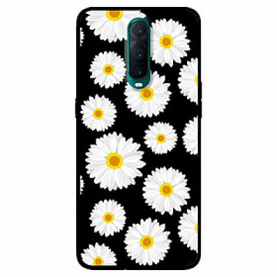 Ốp lưng dành cho Oppo R17 Pro mẫu Hoạ Tiết Cúc Nền Đen