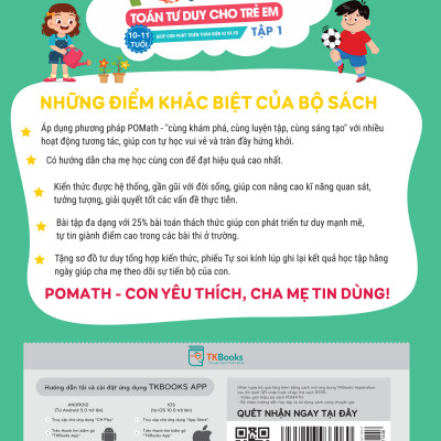 Combo POMath – Toán tư duy cho trẻ em 10 – 11 tuổi (Tập 1 + 2) 