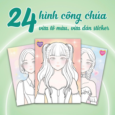 Sách - Trang Điểm Công Chúa Hàn Quốc Jenny - Tô Màu Và Bóc Dán 100+ Stickers Xinh Đẹp Cho Bé Gái - Megabook