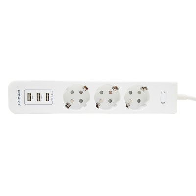 Ổ Cắm Điện Pisen 303-EP (3 x AC, 3 x USB)