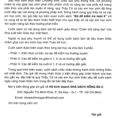 Bộ Đề Kiểm Tra Toán 8 (Bám Sát SGK Chân Trời Sáng Tạo)_HA